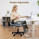 Vinsetto Armless Mesh Office Chair with Adjustable Height and Swivel Wheels – Computer Desk Chair, Dark Grey