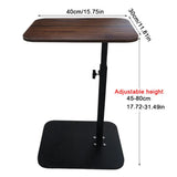 Adjustable C-Shaped Sofa Side Table with 360° Rotating Top, 45–80cm Height – Laptop End Table, Walnut Wood