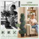 HOMCOM Artificial Lavender Topiary Tree Set of 2