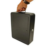 12 Inch Steel Security Cash Box with Key Lock and Wall Fixing Kit – Document and Valuables Safe, Black