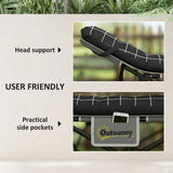 Outsunny 67cm Wide Folding Camping Bed with Mattress, Storage Pocket and Carry Bag, 150kg Max Load – Black