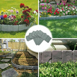 50-Pack Cobblestone Effect Lawn Edging – Interlocking Plastic Garden Border with Hammer-In Stakes, Grey