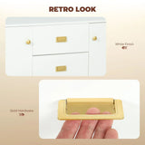 HOMCOM Modern White and Gold Sideboard with 2 Cupboards and 3 Drawers – Dining Room, Kitchen Storage Cabinet