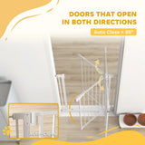 PawHut Pressure-Fit Baby and Pet Safety Gate, 76–81 cm, Two-Way Opening with One-Hand Release