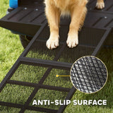 PawHut 191cm Extra Long Folding Dog Ramp with Non-Slip Surface – Car Pet Ramp for Large Dogs, Black