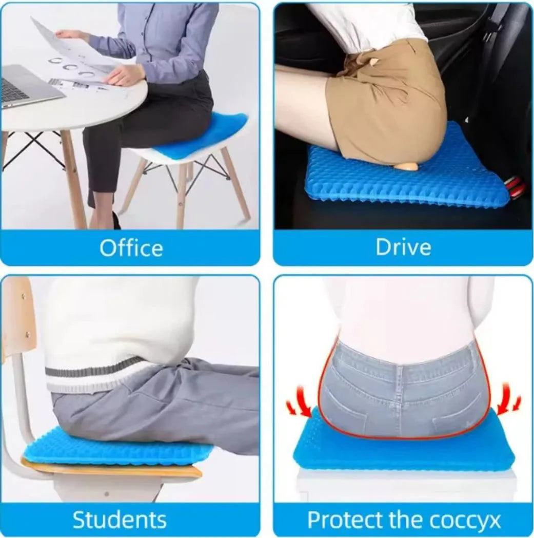 Honeycomb Breathable Gel Seat Cushion Cooling Double Thick Egg Sitting Pad