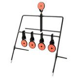 5 Self-Resetting Spinning Metal Swing Targets for Air Rifle Shooting – Practice Target Set with 10 Stickers