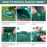 2 Pack 272L Reusable Garden Waste Bags – Heavy Duty Collapsible Woven Sacks with 4 Handles, Green