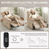 HOMCOM Corduroy Electric Massage Recliner Chair with Heat, Memory Function and USB Port – 150° Armchair, Brown