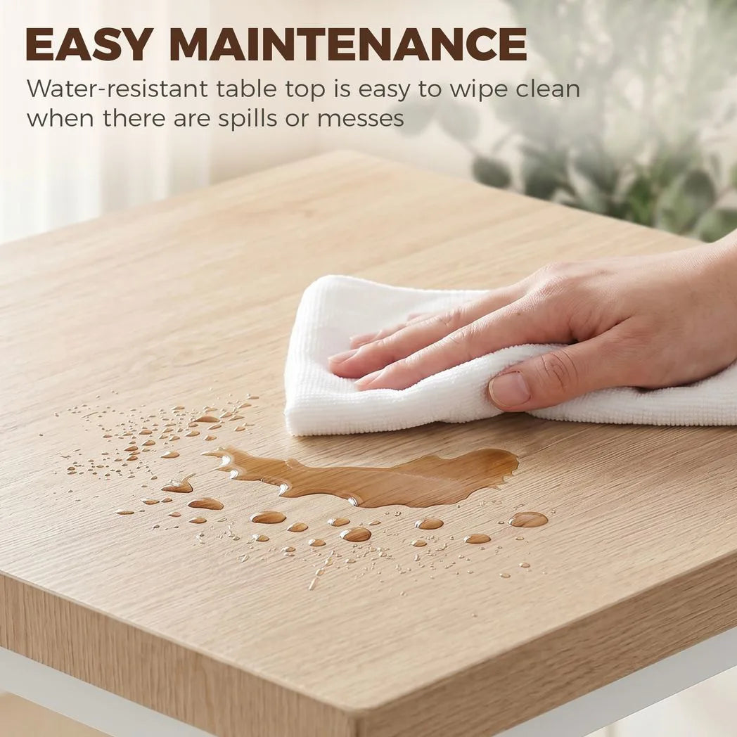 HOMCOM Three-Piece Compact Dining Set with Square Table and 2 Chairs – Space-Saving, Oak Wood Effect