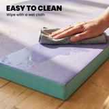 SPORTNOW Foldable Gymnastics Mat, 6 ft Long & 5 cm Thick with Handles – Four-Fold Tumbling Mat, Green & Purple