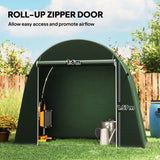 Outsunny 8 x 4 ft Garden Storage Tent, Waterproof Bike Shelter with Roll-Up Zip Door, Green