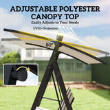 Outsunny 3 Seater Garden Swing Chair with Adjustable Canopy and Breathable Mesh Seat, 360 kg Capacity, White