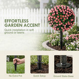 HOMCOM Artificial Rose Topiary UV Resistant, 2-Pack Fake Plants, 55 cm, Pink