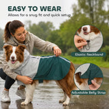PawHut Waterproof Dog Raincoat with Hood – Breathable, Reflective, Leash Hole, Medium Dogs, Green