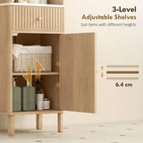 HOMCOM Slim Tall Bathroom Cabinet with Drawer and Adjustable Shelves – Scandinavian Style Storage, Wood-Effect