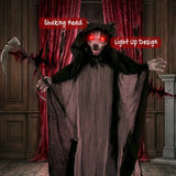 HOMCOM Halloween Standing Werewolf Animated Decoration with Light-Up Eyes, Sound and Touch Activated