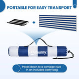 Outsunny 4 Pole Camping Windbreak with Steel Poles and Carry Bag, 540 x 150cm – Beach Shelter, Dark Blue