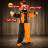 HOMCOM 190cm Life Size Animated Clown Halloween Decoration