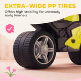 AIYAPLAY Toddler Balance Bike with Music, Extra-Wide PP Tyres & Motorbike Design – Boys and Girls Ride-On, Green