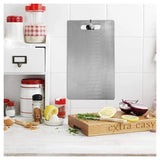 Double-Sided Stainless Steel Chopping Board, 46 x 30cm – Large Kitchen & Camping Cutting Board, Silver