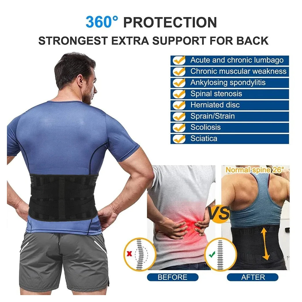 Adjustable Lower Back Brace Lumbar Support Waist Belt For Men Women Pain Relief Waist Belt L Size (US Logistics only For USPS.TK/TMEU only For self-pickup)