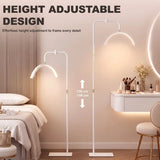 HOMCOM Half Moon Beauty Floor Lamp, Dimmable – White