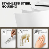 HOMCOM 40L Stainless Steel Sensor Bin with Soft-Close Lid – Touchless Motion Sensor Kitchen Waste Bin, White