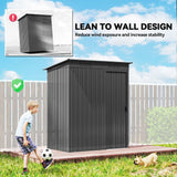 Outsunny 5 x 3.5ft Metal Garden Storage Shed with Sliding Door and Roof Vents – Waterproof, Dark Grey