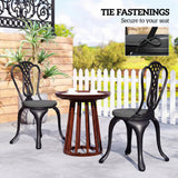 Outsunny Round Bistro Chair Seat Cushions, Set of 4 – Removable Covers with Ties, 41 x 41 x 5cm, Dark Grey