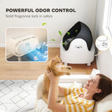 PawHut Self-Cleaning Cat Litter Tray with Top Opening, Infrared Sensors and 8L Waste Bin – Quiet, Automatic