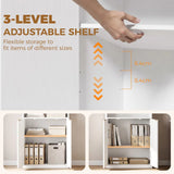 HOMCOM 6-Tier Slim Bookcase with Adjustable Shelf, Cabinet and Anti-Tip Hardware – Tall Bookshelf, White