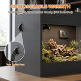 PawHut Reptile Terrarium with Glass Doors, Lock and Top Ventilation – Vivarium for Snakes and Geckos, Black