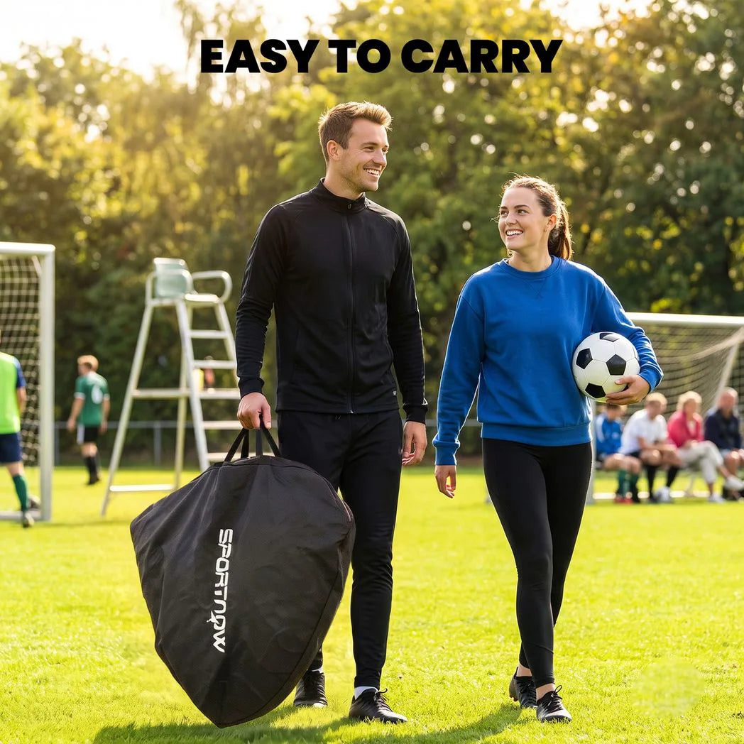 SPORTNOW Pop Up Football Goal with Carry Bag & 4 Ground Stakes – Portable Folding Garden Football Net, 150 x 110cm