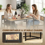 HOMCOM 3-Piece Table and Stool Set with Steel Frame – Space-Saving Dining Set for 2, Rustic Brown