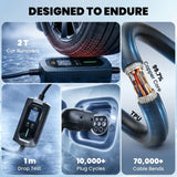 HOMCOM 10 m Type 2 to 3-Pin Plug EV Charger, 2.8 kW, 6-13 A, IP65 Portable Charging Cable with LCD & 1-12 h Timer