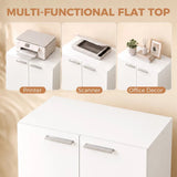 HOMCOM 120 cm Tall Storage Cabinet with 3 Tiers and Soft-Close Doors – Home Office File Organiser, White