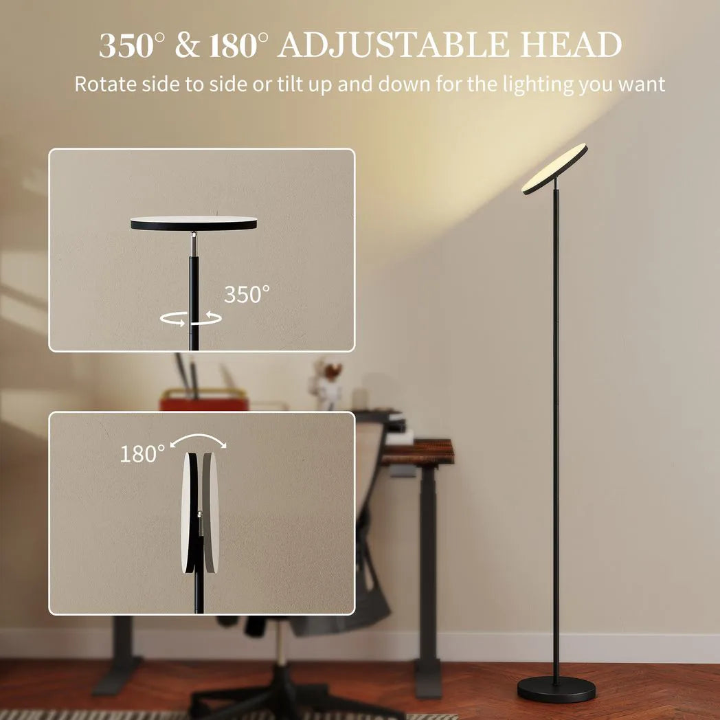 HOMCOM RGB Uplighter Floor Lamp, Tall Dimmable Standing Lamp with Remote & Touch Control