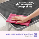 PawHut 32" Foldable Dog Grooming Table with Adjustable Arm & Non-Slip Rubber Top – Pet Drying Table, Black