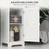 HOMCOM Slim Tall Bathroom Storage Cabinet with 3 Open Shelves and Adjustable Shelf – Space-Saving, White
