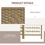 HOMCOM 3 Panel Folding Room Divider, Hand-Woven Paper Rope & Bamboo – Privacy Screen, Natural Wood