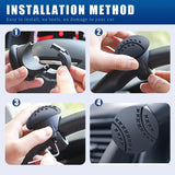 Steering Wheel Spinner Knob, 360° Rotatable – Non-Slip Silicone Grip for Cars, Trucks, Boats & Tractors, Black