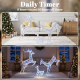 Outsunny Iridescent Lighted Reindeer Family – 3 Piece