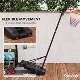 AIYAPLAY Height Adjustable Basketball Hoop 210-260cm with Wheels & Fillable Base – Indoor Outdoor, Red