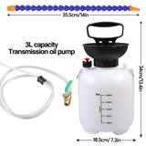 3L Manual Transmission Fluid Filling Pump with Pressure Gauge and Adapters – Gearbox Oil Filler Tool for ATF