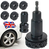 Wheel Hub and Brake Surface Cleaner with Hexagonal Drive – Stud Rust Removal Tool with 5 Grinding Heads