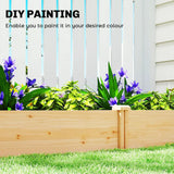 Outsunny Wooden Raised Garden Bed with Divider and Open Bottom – Planter Box for Flowers, Herbs and Vegetables