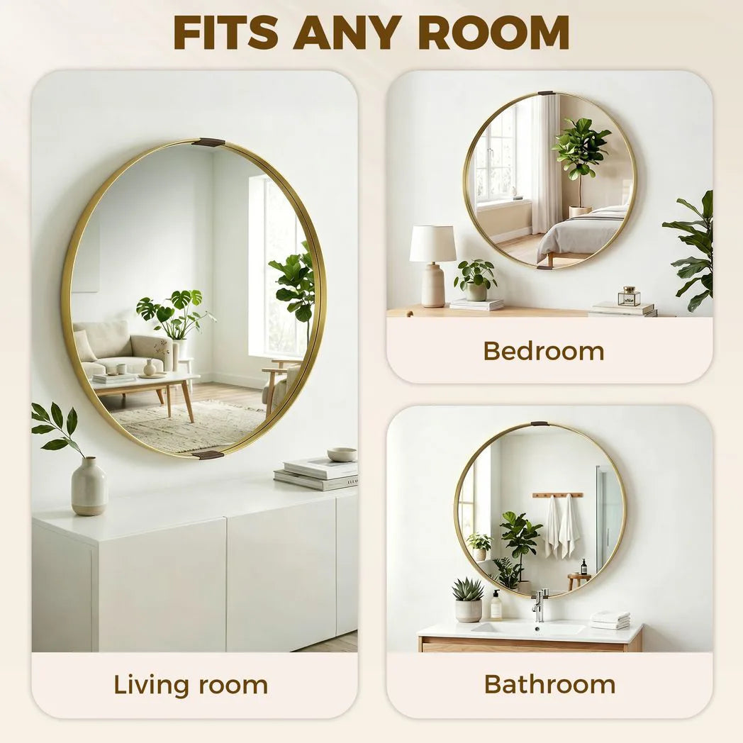 HOMCOM Round Wall Mirror 61 cm
