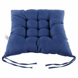 4 Pack Tie-On Seat Pad Cushions for Dining, Garden & Kitchen Chairs – 38 x 38cm, Soft Polyester Fill, Blue