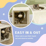 PawHut Plush Cat Tunnel with Two Caves and Hanging Ball – Large Sisal Play Tunnel for Cats, Cream White